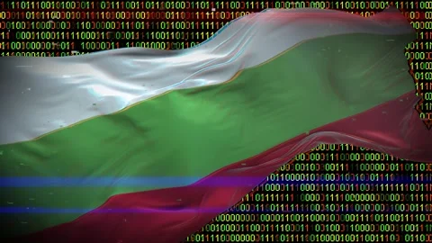 Binary code on flag Stock Footage 293701696