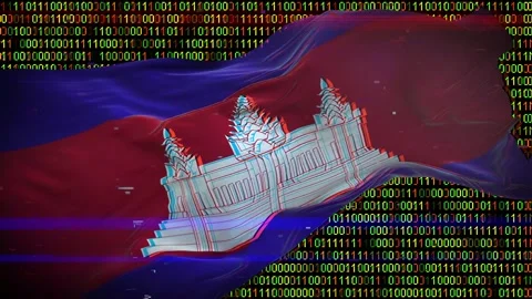 Binary code on flag Stock Footage 293701700