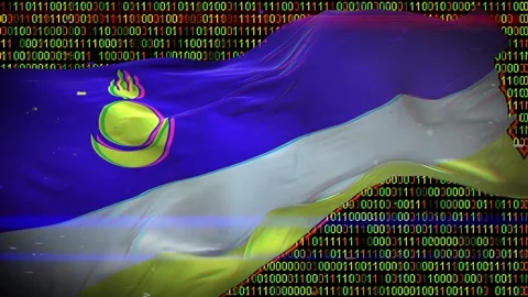 Binary code on flag Stock Footage 293701704