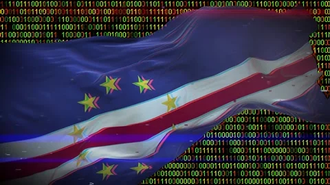 Binary code on flag Stock Footage 293701711