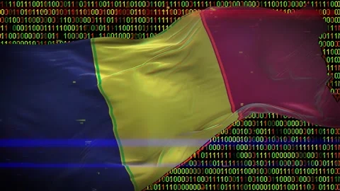 Binary code on flag Stock Footage 293701751