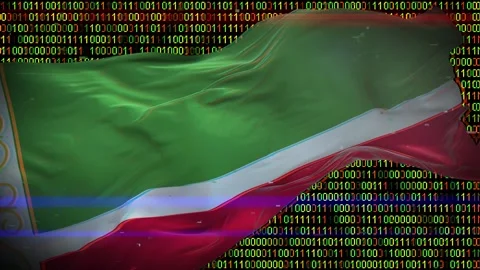 Binary code on flag Stock Footage 293701752