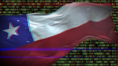 Binary code on flag Stock Footage 293701760