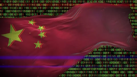 Binary code on flag Stock Footage 293701761