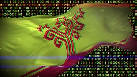 Binary code on flag Stock Footage 293701767