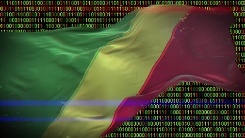 Binary code on flag Stock Footage 293701799