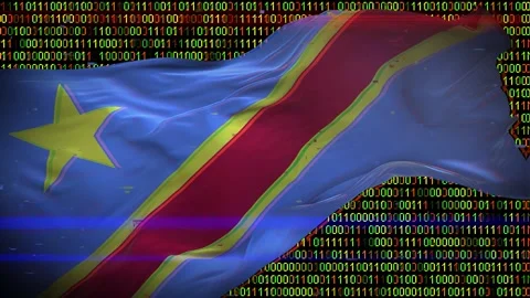 Binary code on flag Stock Footage 293701803