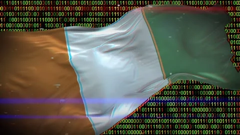 Binary code on flag Stock Footage 293701810