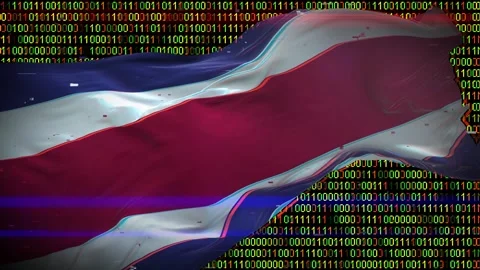 Binary code on flag Stock Footage 293701812