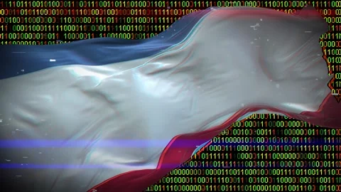 Binary code on flag Stock Footage 293701817