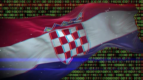 Binary code on flag Stock Footage 293701819