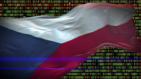 Binary code on flag Video stock 293701831