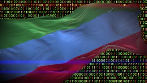 Binary code on flag Stock Footage 293701856