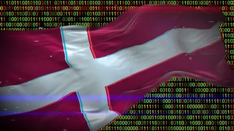 Binary code on flag Stock Footage 293701862