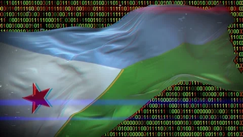 Binary code on flag Stock Footage 293701865