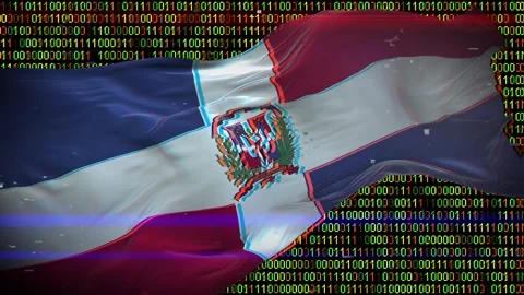 Binary code on flag Stock Footage 293701873