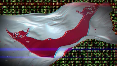 Binary code on flag Stock Footage 293701877