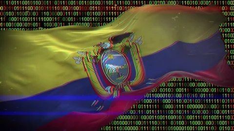 Binary code on flag Stock Footage 293701881