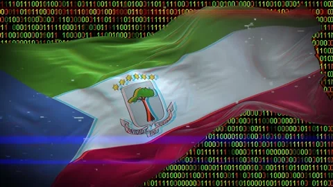 Binary code on flag Stock Footage 293701910