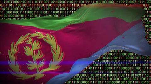 Binary code on flag Stock Footage 293701915