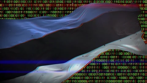 Binary code on flag Stock Footage 293701918
