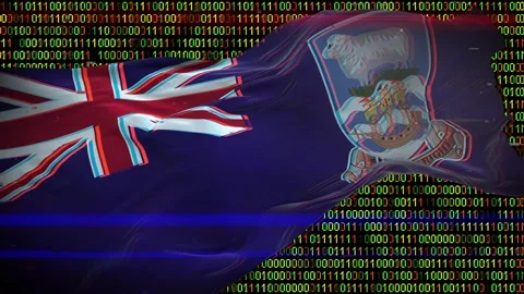 Binary code on flag Stock Footage 293701925