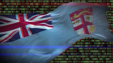 Binary code on flag Stock Footage 293701935