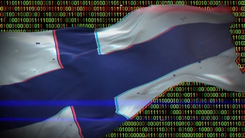 Binary code on flag Stock Footage 293701936
