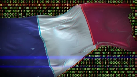 Binary code on flag Stock Footage 293701945