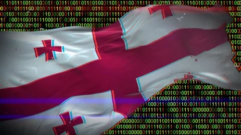 Binary code on flag Stock Footage 293701969