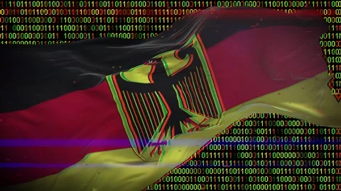 Binary code on flag Stock Footage 293701972