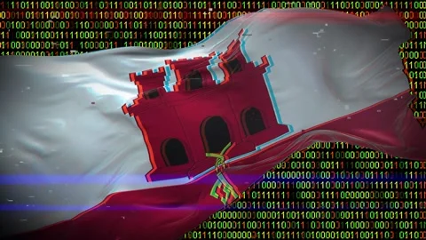Binary code on flag Video stock 293701974