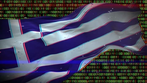 Binary code on flag Stock Footage 293701976