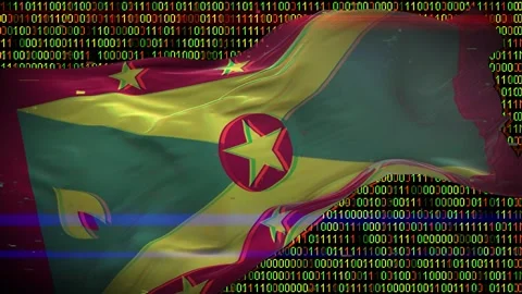 Binary code on flag Stock Footage 293701992