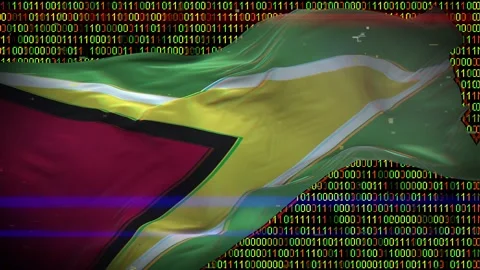 Binary code on flag Stock Footage 293702003