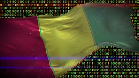 Binary code on flag Stock Footage 293702008