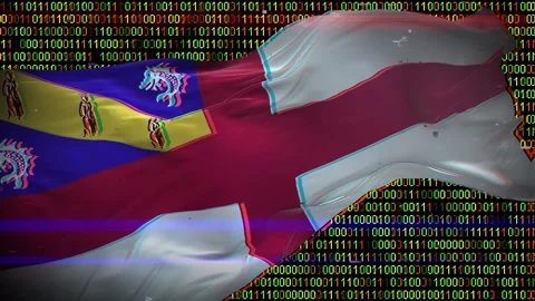 Binary code on flag Stock Footage 293702012