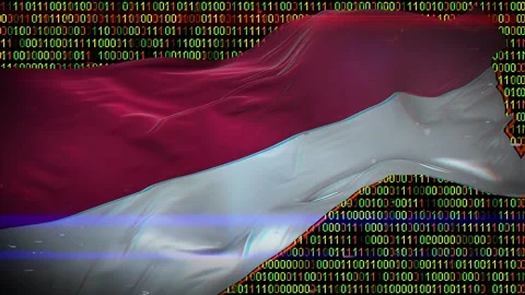 Binary code on flag Stock Footage 293702041