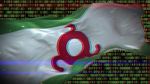 Binary code on flag Stock Footage 293702044