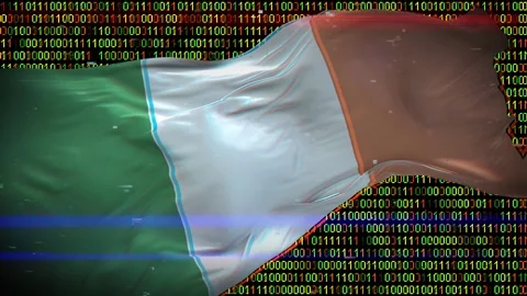 Binary code on flag Stock Footage 293702051