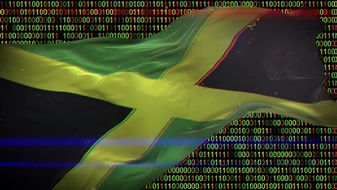 Binary code on flag Stock Footage 293702075