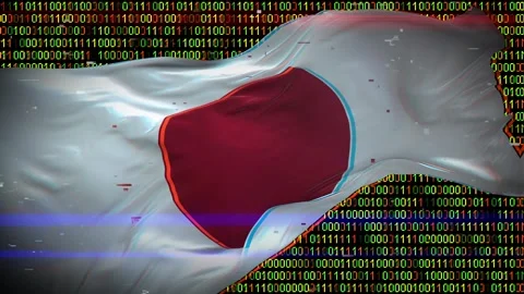 Binary code on flag Stock Footage 293702077