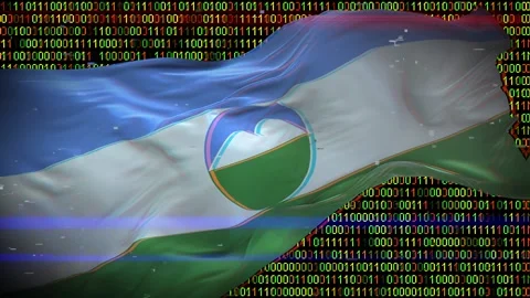 Binary code on flag Stock Footage 293702084