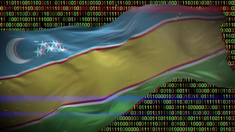 Binary code on flag Stock Footage 293702098