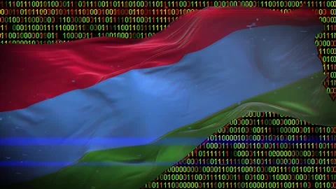Binary code on flag Stock Footage 293702106