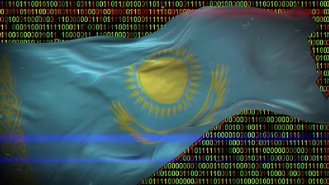 Binary code on flag Stock Footage 293702108