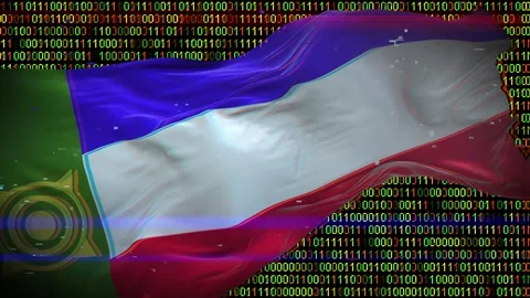 Binary code on flag Stock Footage 293702115