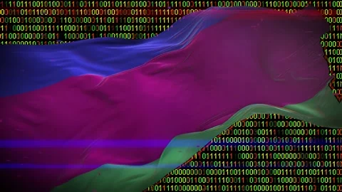 Binary code on flag Stock Footage 293702138