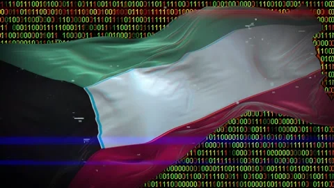 Binary code on flag Stock Footage 293702143