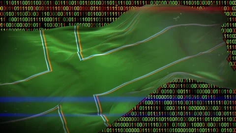 Binary code on flag Stock Footage 293702151